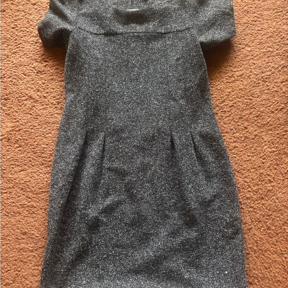 GAP Gray Puff Sleeve Sheath Mini Dress